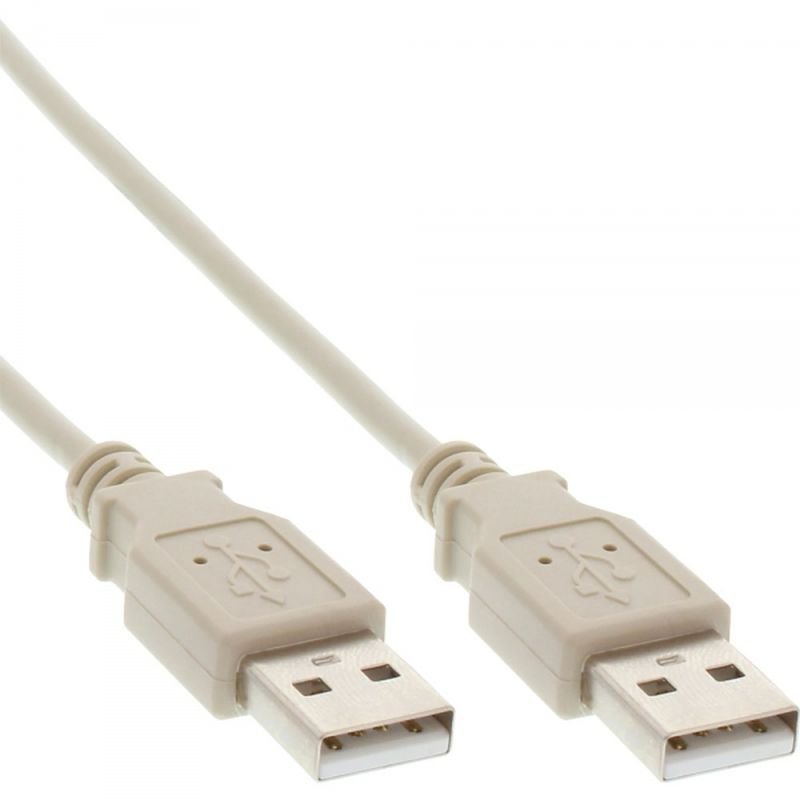 USB 2.0 Kabel, A an A, beige, 2,0m